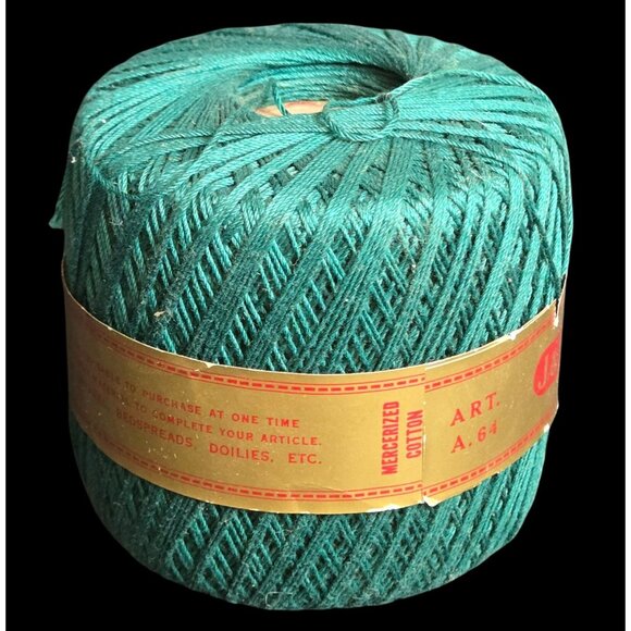 Vintage J & P Coats Knit-Cro-Sheen Mercerized Cotton Thread 175 Yards Teal Green - Picture 3 of 6